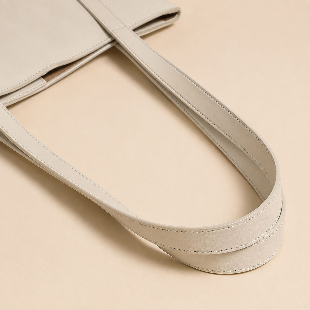 Woven Genuine Leather Shoulder Tote Bag — interior view