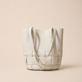 Woven Genuine Leather Shoulder Tote Bag — alternate view 4