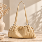 Woven Genuine Leather Cloud Bag for Women — Pleated Top-Grain Shoulder Handbag — main product image | Woven Rove