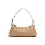 Lune Woven PU Shoulder Bag — Apricot