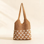 Heart Motif Cotton Crochet Shoulder Bag — product overview
