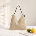 Dune Triangle Woven Paper Shoulder Bag — Ivory
