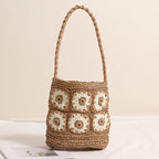 Sunflower Woven Paper Shoulder Bag — product overview